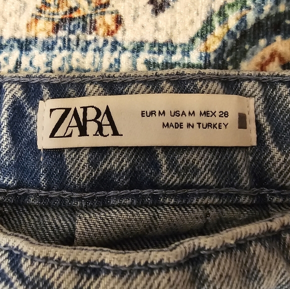 ZARA Pleated Raw Edge Denim Skirt, Medium - Picture 6 of 6